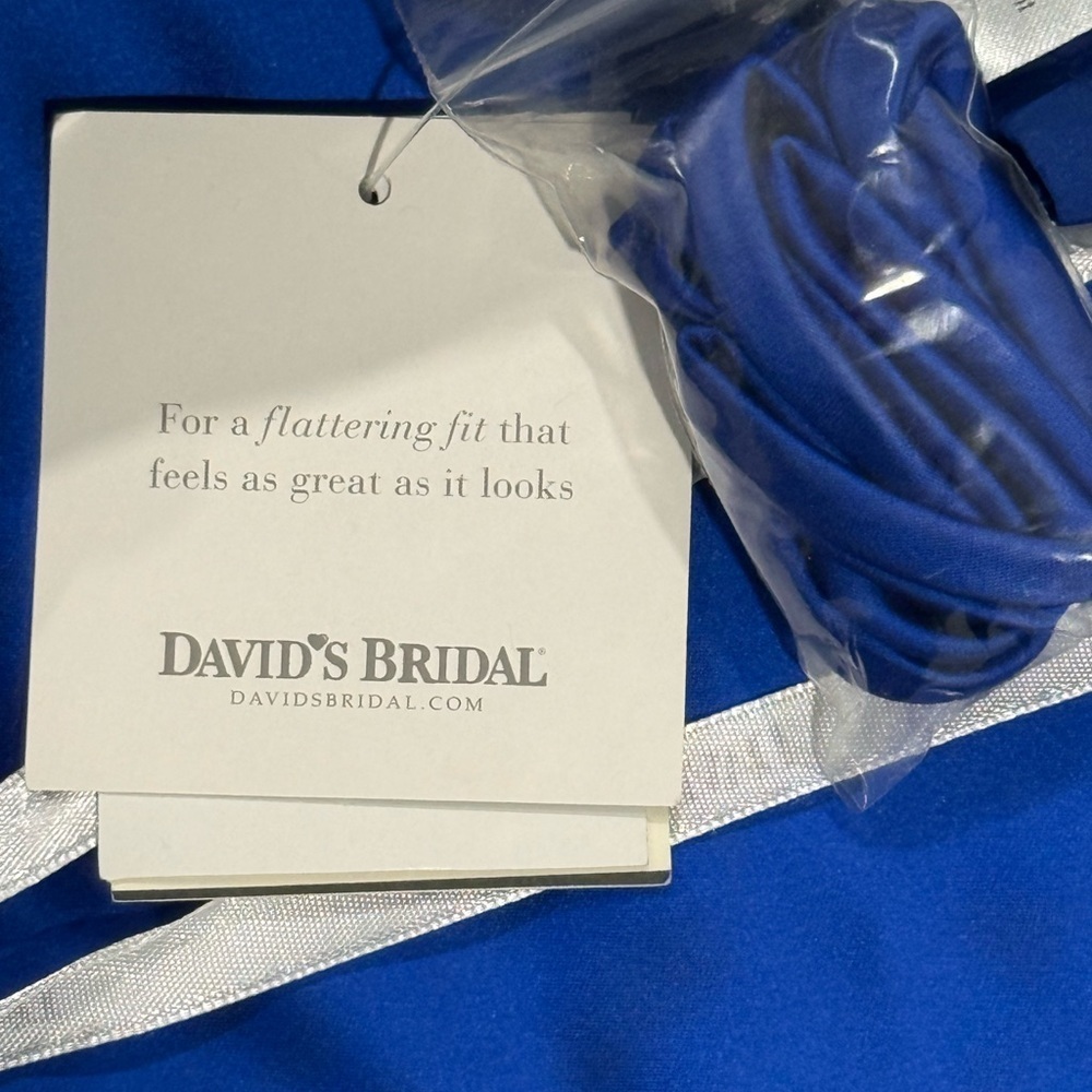 David's Bridal womens Royal Blue Strapless Maxi Dress Size 8 - Picture 12 of 14